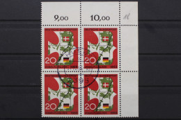 Deutschland (BRD), MiNr. 399, Viererblock, Ecke Rechts Oben, Gestempelt - Gebraucht