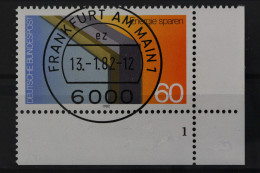 Deutschland (BRD), MiNr. 1119, Ecke Rechts Unten, FN 1, VS F/M, EST - Oblitérés