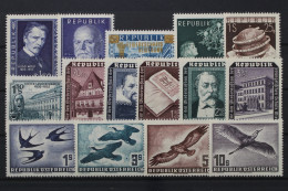 Österreich, MiNr. 981-995, Jahrgang 1953, Postfrisch - Ganze Jahrgänge