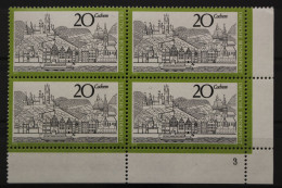 Deutschland, MiNr. 649, 4er Block, Ecke Re. U., FN 3, Postfrisch - Unused Stamps
