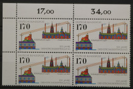 Deutschland, MiNr. 1557, 4er Block, Ecke Links Oben, Postfrisch - Neufs