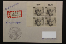 Deutschland (BRD), MiNr. 1350. Viererblock, Ecke Links Oben, EST - Briefe U. Dokumente