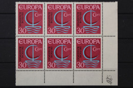 Deutschland (BRD), MiNr. 520 PLF I, 6er Block, Postfrisch - Errors & Oddities