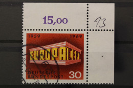 Deutschland (BRD), MiNr. 584, Ecke Rechts Oben, Gestempelt - Oblitérés