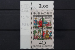 Deutschland (BRD), MiNr. 877, Ecke Links Oben, Gestempelt - Gebraucht