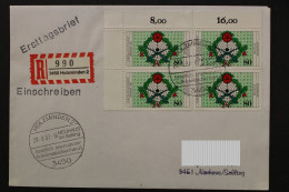 Deutschland (BRD), MiNr. 1330. Viererblock, Ecke Links Oben, EST - Briefe U. Dokumente