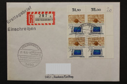 Deutschland (BRD), MiNr. 1224. Viererblock, Ecke Rechts Oben, EST - Briefe U. Dokumente