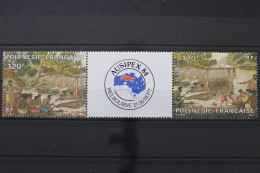 Französisch-Polynesien, MiNr. 407-408, Dreierstreifen, Postfrisch - Ungebraucht