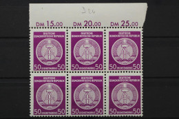 DDR Dienst A, MiNr. 26 X PLF I, 6er Block, Oberrand, Postfrisch - Other & Unclassified