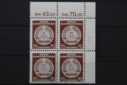 DDR Dienst A, MiNr. 27 X, 4er Block, Ecke Rechts Oben, Postfrisch - Autres & Non Classés