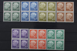 Deutschland (BRD), MiNr. 259-265 X W, Viererblöcke, Postfrisch - Unused Stamps