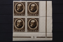 Bayern, MiNr. 109 I A, 4er Block, Ecke Rechts Unten, Postfrisch - Ungebraucht