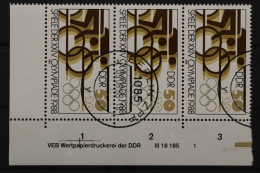 DDR, MiNr. 3188, Dreierstreifen, Ecke Rechts Unten, DV 1, EST - Autres & Non Classés