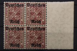 Deutsches Reich Dienst, MiNr. 63, 4er Block, Re. Rand, Postfrisch - Dienstmarken