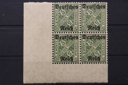 Deutsches Reich Dienst, MiNr. 57, 4er Block, Ecke Li. U., Postfrisch - Dienstmarken