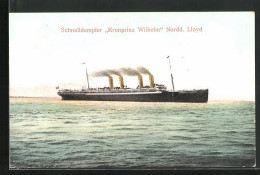 AK Passagierschiff Kronprinz Wilhelm Auf Hoher See  - Steamers