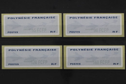Franz. Polynesien Automaten, MiNr. 1, 4 Werte, Skl., Postfrisch - Franking Labels