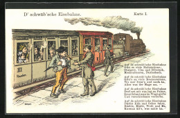 AK D` Schwäb` Sche Eisebahne, Schaffner Und Mann Am Zug  - Trains