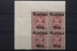 Deutsches Reich Dienst, MiNr. 63, 4er Block, Ecke Li. Oben, Postfrisch - Dienstmarken