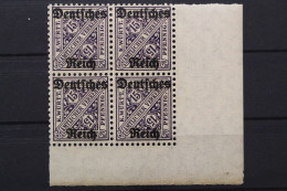 Deutsches Reich Dienst, MiNr. 59, 4er Block, Ecke Re. U., Postfrisch - Service