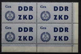 DDR Dienst C, MiNr. 6, 4er Block, Ecke Rechts Unten, Postfrisch - Autres & Non Classés