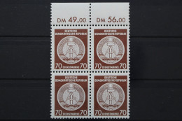 DDR Dienst A, MiNr. 27 X, 4er Block, OR 49,00/56,00, Postfrisch - Andere & Zonder Classificatie