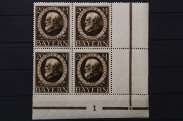 Bayern, MiNr. 109 I A, 4er Block, Ecke Rechts Unten, Postfrisch - Neufs