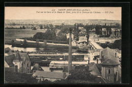 CPA Saint-Aignan-sur-Cher, Vue Sur La Gare Et La Route De Blois, Prise De La Terrasse Du Chateau  - Saint Aignan