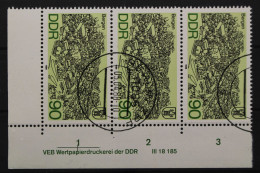 DDR, MiNr. 3165, Dreierstreifen, Ecke Mit DV, Postfrisch - Other & Unclassified