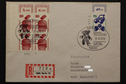 Deutschland, MiNr. 698, 4er Block, Ecke Li. Oben + 773 OR Auf R-Brief - Briefe U. Dokumente