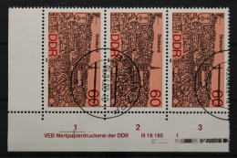 DDR, MiNr. 3164, Dreierstreifen, Ecke Mit DZ 1, EST - Usati