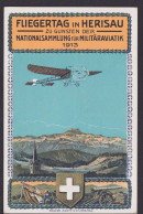 Flugpost Aviatik Herisau Schweiz Tolle +beliebte Künstler Flugkarte Militär 1913 - Cartas & Documentos