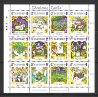 GUERNSEY..CHANNEL Is....QUEEN ELIZABETH ..II...(1952-22.)..." 1986.."..CHRISTMAS...IN SHEET OF 12...MARGIN  FOLD....MNH. - Christmas