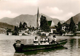 73909585 Rottach-Egern Tegernsee Mit Bodenschneid Bootspartie Kirche - Sonstige & Ohne Zuordnung