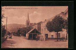 CPA St-Alban-les-Eaux, La Grande Rue Pres De L`Eglise  - Sonstige & Ohne Zuordnung