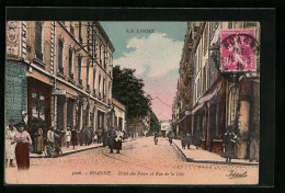 CPA Roanne, Hotel Des Postes Et Rue De La Cote  - Roanne