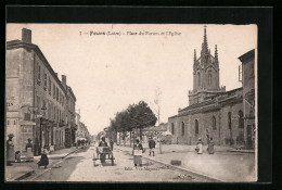 CPA Feurs, Place Du Forum Et L`Eglise  - Feurs