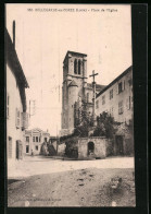 CPA Bellegarde-en-Forez, Place De L`Eglise, Monument  - Other & Unclassified