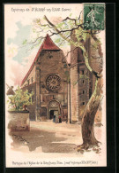 Lithographie St Alban-les-Eaux, Portique De L`Eglise De La Benifsons-Dieu  - Other & Unclassified