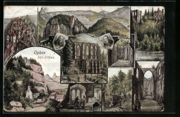 AK Oybin, An Der Kirchenruine, Im Hausgrund, Blick Auf Das Kloster  - Oybin