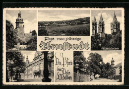 AK Arnstadt, Totalansicht, An Der Liebfrauenkirche, Der Neutorturm, Am Rathaus, Im Schlossbezirk  - Arnstadt