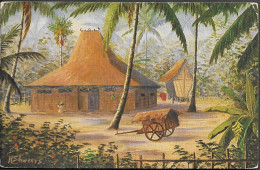 Indonesia Java Native Village Old Artist PPC 1910s. Kuno Schweers - Indonésie