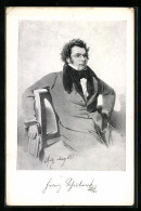 Künstler-AK Franz Schubert, Der Komponist Sitzt Auf Einem Stuhl  - Entertainers