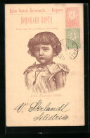 Lithographie Kinderportrait Prinz Boris Von Bulgarien, Ganzsache  - Königshäuser