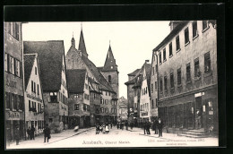 AK Ansbach, Strassenpartie Oberer Markt  - Ansbach