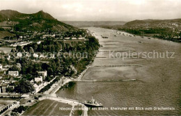 73763384 Niederdollendorf Fliegeraufnahme Rheinufer Drachenfels Niederdollendorf - Königswinter