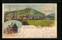 Lithographie Staffelstein, Rathaus, Gesamtansicht  - Staffelstein