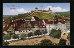 AK Esslingen A. N., Marktplatz, Burg, Rathaus  - Esslingen