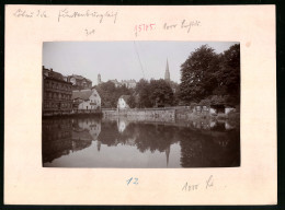 Fotografie Brück & Sohn Meissen, Ansicht Löbau, Funkenburgteich Mit Geschäftshaus & Restaurant  - Lieux