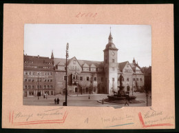 Fotografie Brück & Sohn Meissen, Ansicht Freiberg I. Sa., Marktplatz Mit Ratsapotheke & Rathaus  - Orte